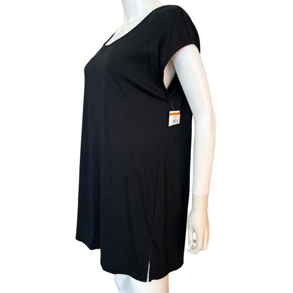 New ~ EILEEN FISHER ~  Cap Sleeve Tunic Top XS OVERSIZED 100% Organic Cotton - Picture 10 of 11
